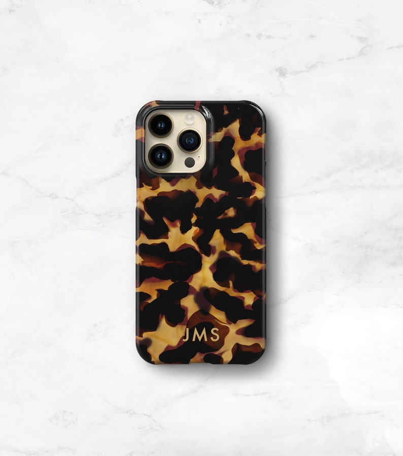 Personalized Tortoise Shell Print iPhone 14 13 MagSafe Phone Case Tortoiseshell iPhone 14 Plus 13 Pro Max 12 Mini 11, Xs, 15 SE Tort CG-TOR image 1