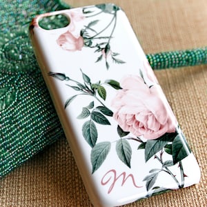 iPhone Case Pink Roses Floral iPhone 14 Plus 13 11 12 Pro Max Xs S23 Ultra Pretty Monogram Gifts for Mom Sister Her CG-RP image 5