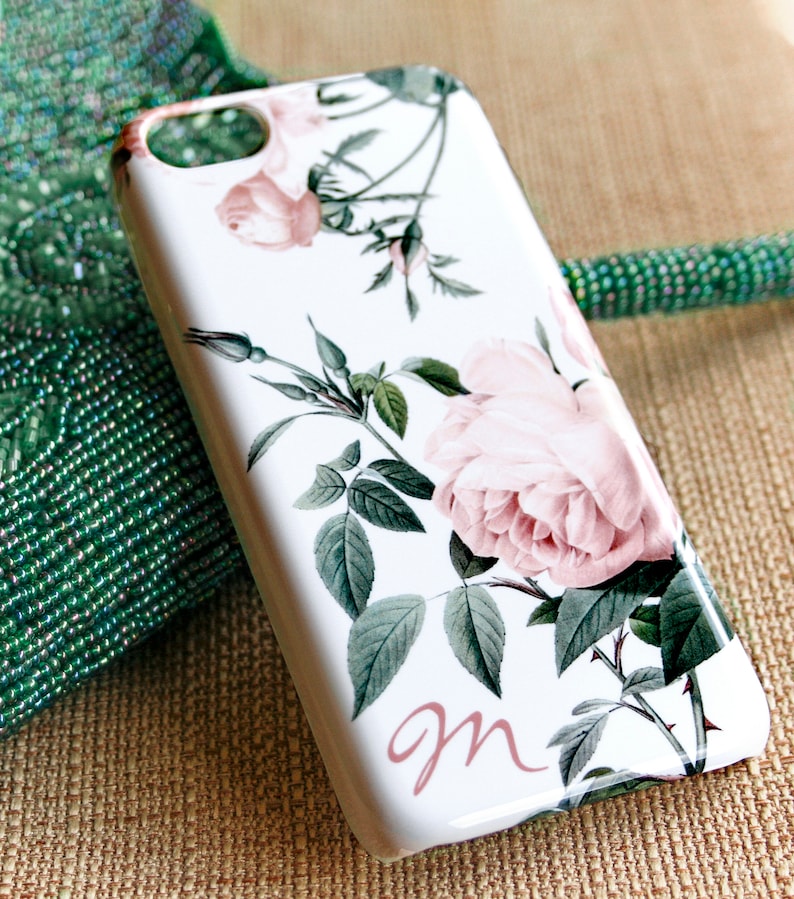 iPhone Case Pink Roses Floral iPhone 14 Plus 13 11 12 Pro Max Xs S23 Ultra Pretty Monogram Gifts for Mom Sister Her CG-RP image 5