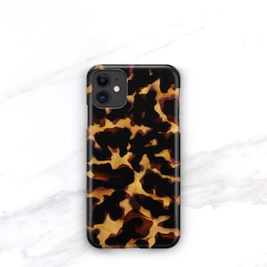 Tortoise Shell Phone Case Custom Initials Tortoiseshell iPhone 13 14 15 Pro Max MagSafe, Xs 11 SE 12 Mini Personalized Gift for Her CG-TOR immagine 7