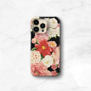 Dark Floral Bunch Phone Case iPhone 14 15 Pro Max Case 12 Mini Flowers 13 Pro Max, 11, Xs, 15, Se, Gift for Wife Her Girlfriend CMG-FB image 3