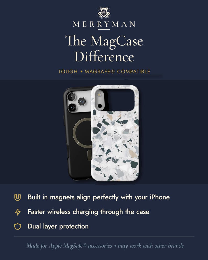 Personalized Terrazzo Phone Case — Neutral Minimalist iPhone / MagSafe / Galaxy - Custom Name Monogram | Modern Gift image 3