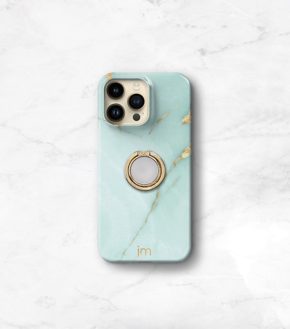 For iPhone 14 Pro Max 14 Plus 13 mini 12 Marble Ring Stand Slim