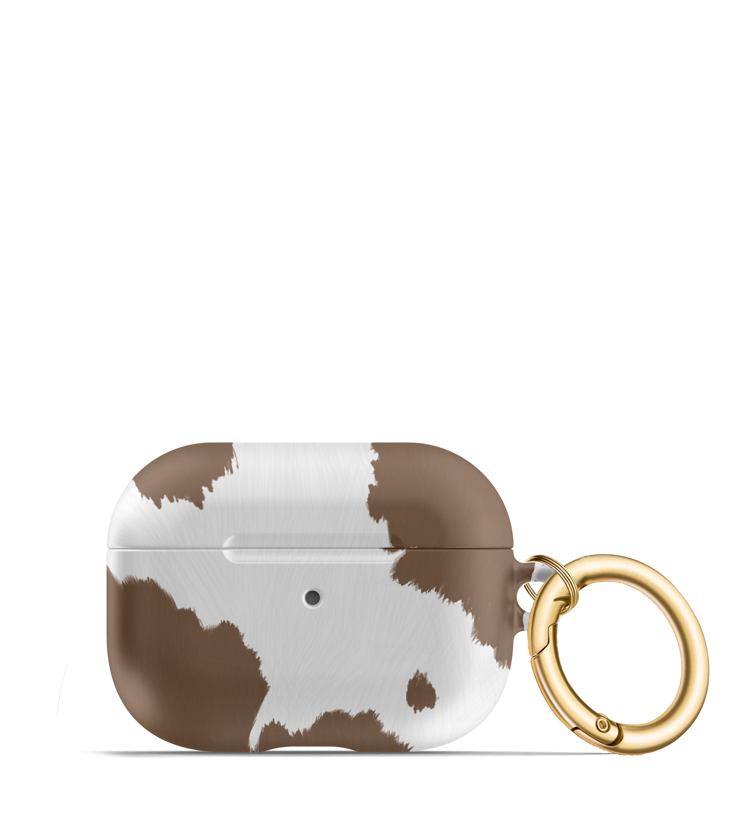 Cow Print AirPod Case Matte Brown and White Country Western