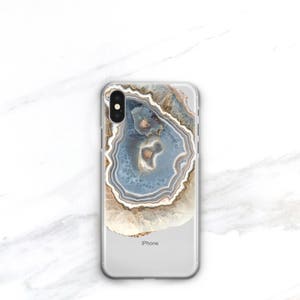 Clear Agate Phone Case 14 Pro Max iPhone 13 Case iPhone 12 Mini Case Samsung Galaxy S23 Ultra Case Blue Marble Gift Ideas for Women CC-AGA image 3