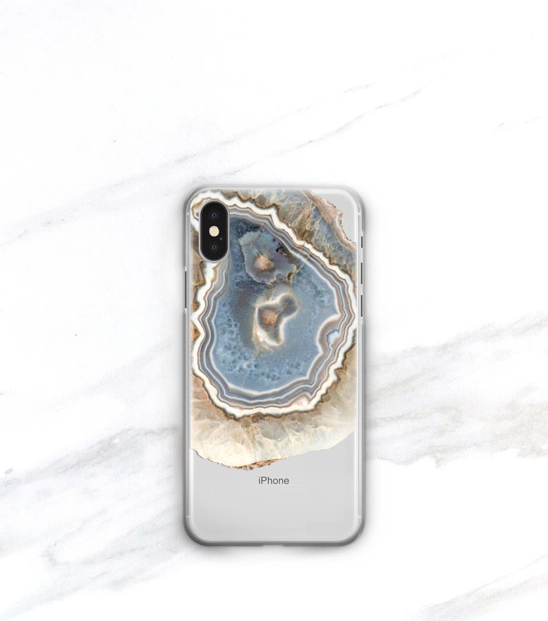 Clear Agate Phone Case 14 Pro Max iPhone 13 Case iPhone 12 Mini Case Samsung Galaxy S23 Ultra Case Blue Marble Gift Ideas for Women CC-AGA image 3