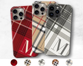 Custom Plaid Phone Case Designer Preppy iPhone 15 14 Pro Max 13 11 Xs 12 SE Monogrammed Tech Accessories S23 Plus CMG-PL