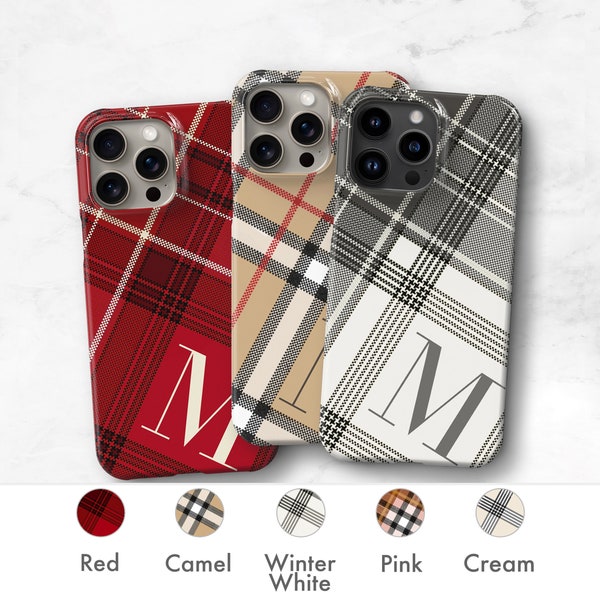 Custom Plaid Phone Case Designer Preppy iPhone 15 14 Pro Max 13 11 Xs 12 SE Monogrammed Tech Accessories S23 Plus CMG-PL