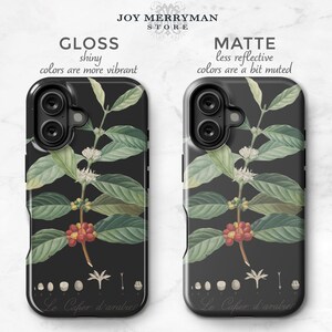 Vintage Coffee Botanical Phone Case Cafecore iPhone 16 Pro Max 15 16e 14 13 17e MagSafe, Galaxy S24 S25 Ultra Gift For Java Lover C-COF image 3