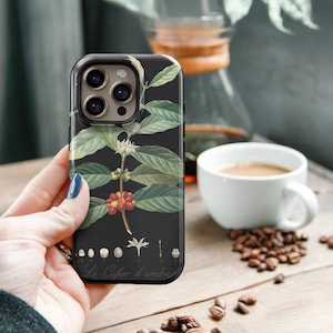 Coffee Lovers Gift - Vintage Botanical Phone Case for iPhone, Samsung & Pixel – Cottagecore, French Farmhouse, Cafecore 16 15 MagSafe C-COF