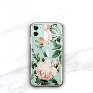 Floral Clear Case and Phone Ring Holder Stand Coquette Rose Pattern Grip iPhone 14 13 12 Pro Max 11 Xs 15 Galaxy Cottage Core CC-RP-RG image 8