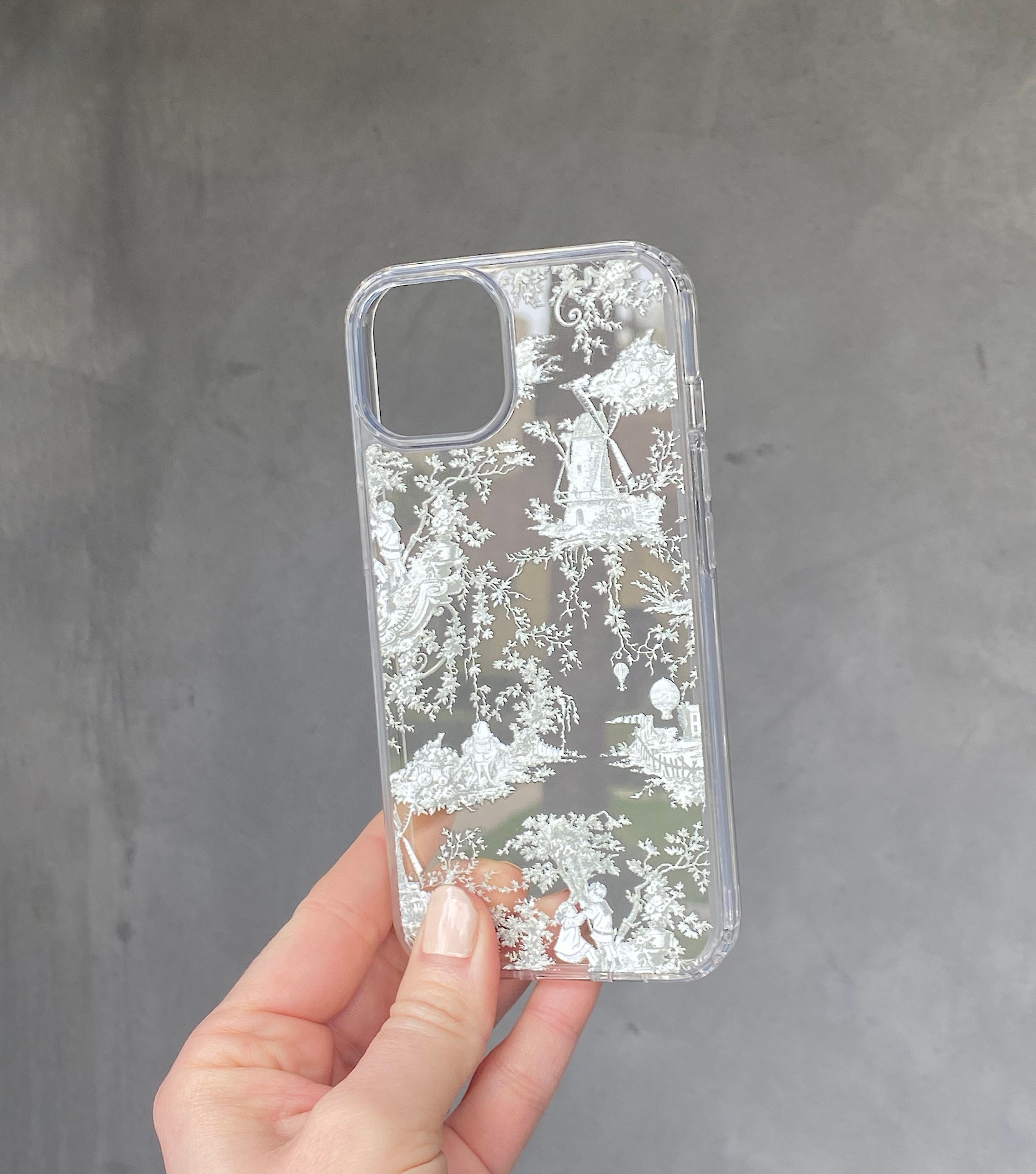 Toile Phone Case Clear iPhone 14 Pro Max 15 13 11 12 French picture image