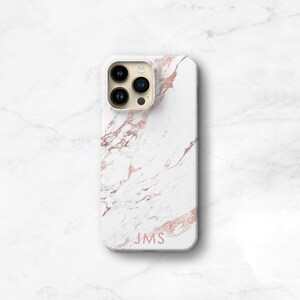 Rose Marble Phone Case iPhone 14 Plus 12 Mini, 13 Pro Max, 11, Xs Max Personalized Monogram Gift CMG-MARRO image 3