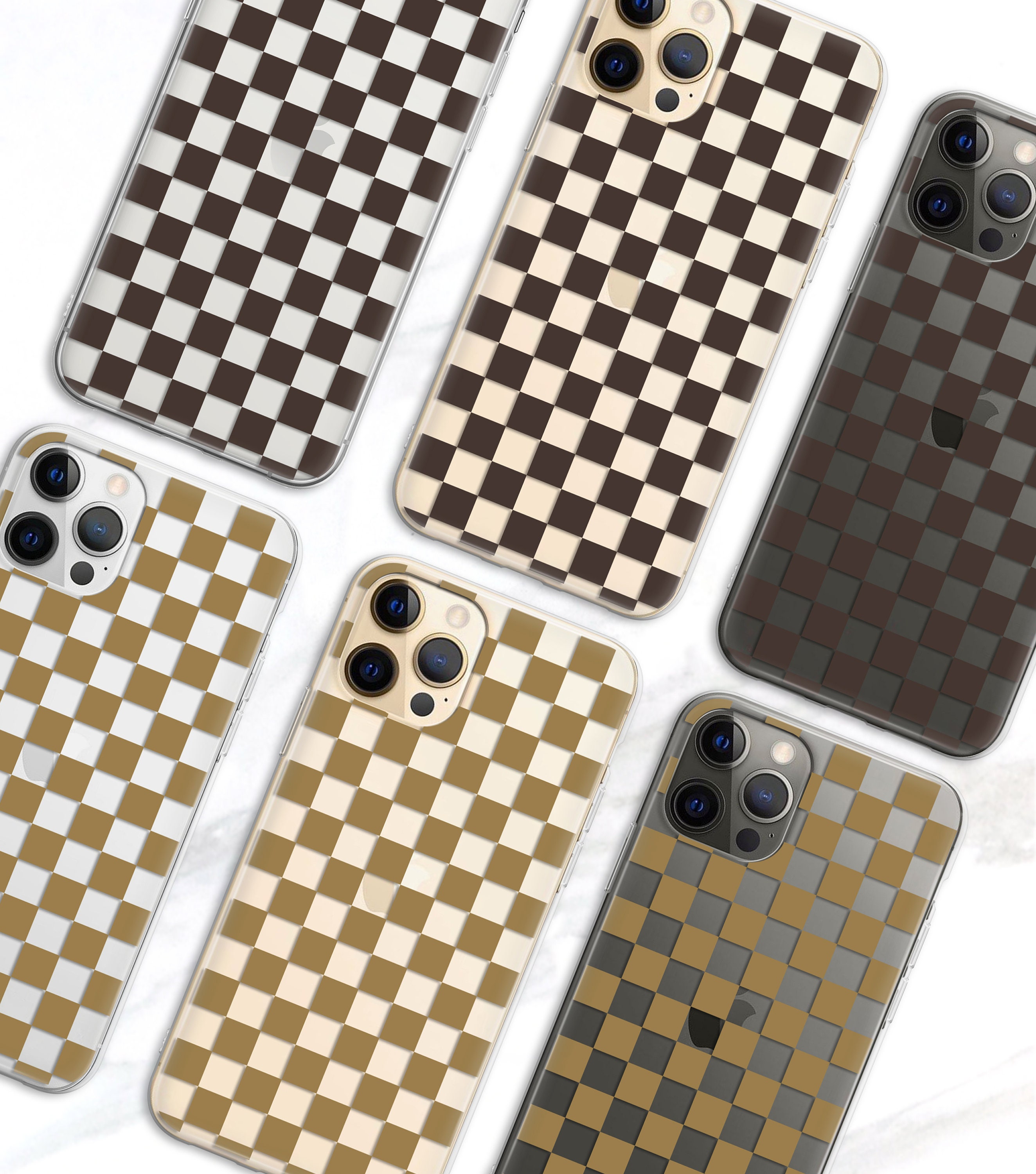 Buy TRADAY Leather Checkered Phone Case for iPhone 14 Pro Max 11 12 13 Mini Square  Phone Case Online at desertcartCyprus