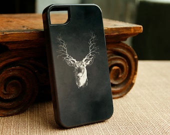 Deer iPhone 14 Pro Max Case, Branch Antlers iPhone 13, 12, Stag iPhone 11 Pro Max Cover, Woodland Samsung Galaxy S23  Mens iPhone Xs CG-STAG