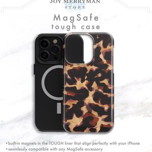 Personalized Tortoise Shell Print iPhone 14 13 MagSafe Phone Case Tortoiseshell iPhone 14 Plus 13 Pro Max 12 Mini 11, Xs, 15 SE Tort CG-TOR image 4