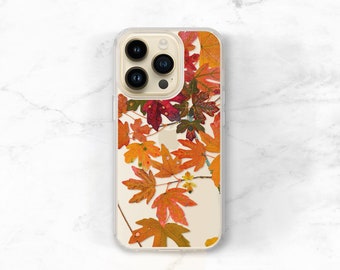 Fall Leaves Clear Phone Case iPhone 14 Pro Max Case Autumn Foliage iPhone 14 Plus 13 11 12 Mini Xs 8 SE Samsung S23 CC-FALL