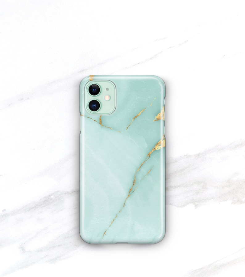 Personalized Phone Case Turquoise Marble iPhone 14 Plus 13 Pro Max Monogrammed 12 Mini 11 Pro Xs Gift For Her Aqua Marble CMG-ONXA image 6