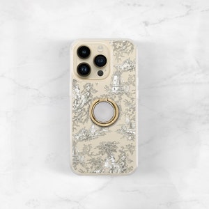 Toile Clear Case Ring Grip Stand Holder for iPhone / Samsung Galaxy Cottagecore iPhone 14 13 12 Pro 11 Xs Max 15 iPhone SE 2020 WT-RG
