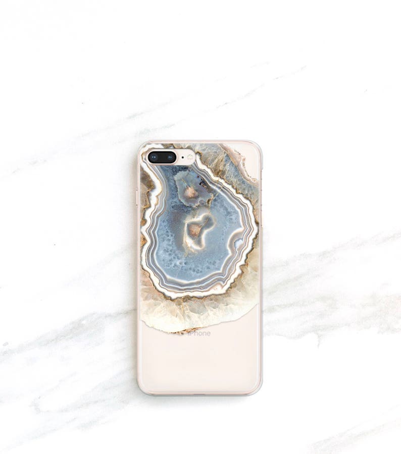 Clear Agate Phone Case 14 Pro Max iPhone 13 Case iPhone 12 Mini Case Samsung Galaxy S23 Ultra Case Blue Marble Gift Ideas for Women CC-AGA image 1