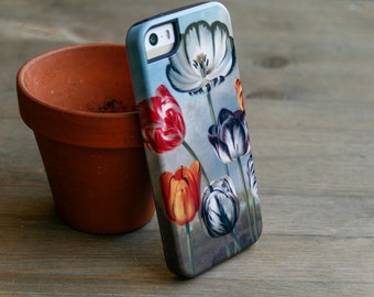 Floral iPhone 13 SE 12 11 Case, Vintage Tulip Painting 11 Pro, Xs, Galaxy S20 Flower 14 12 Mini 13 Pro Max Galaxy S23 Plus CMG-FLPT