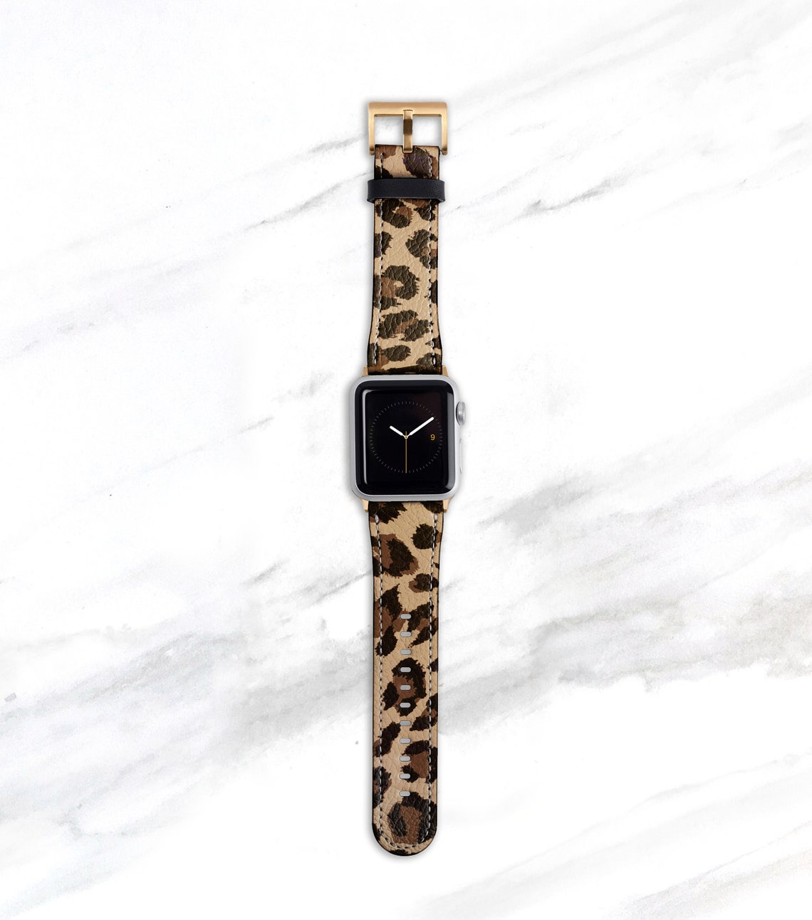 Leopard Apple Watch Band 38mm 40mm 42mm 44mm Faux Leather Etsy