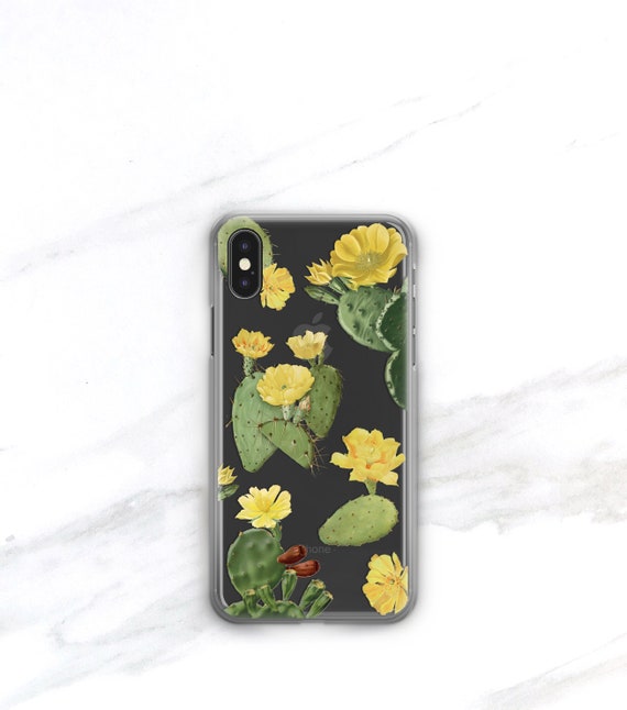 Cactus Clear Case Iphone Xs 8 7 6s Plus Se Samsung Galaxy S8 Etsy
