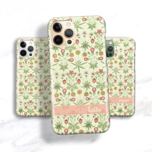 Cottagecore Phone Case Cute Name Country Micro Floral iPhone 13 Pro Max 12 11 16e Max 14 15 Galaxy S20 SE 2022 Personalized Gift C-CF