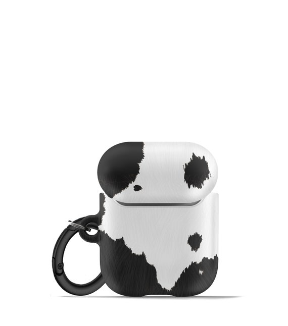 Western AirPod Case Black and White Cow Print Matte Finish Country