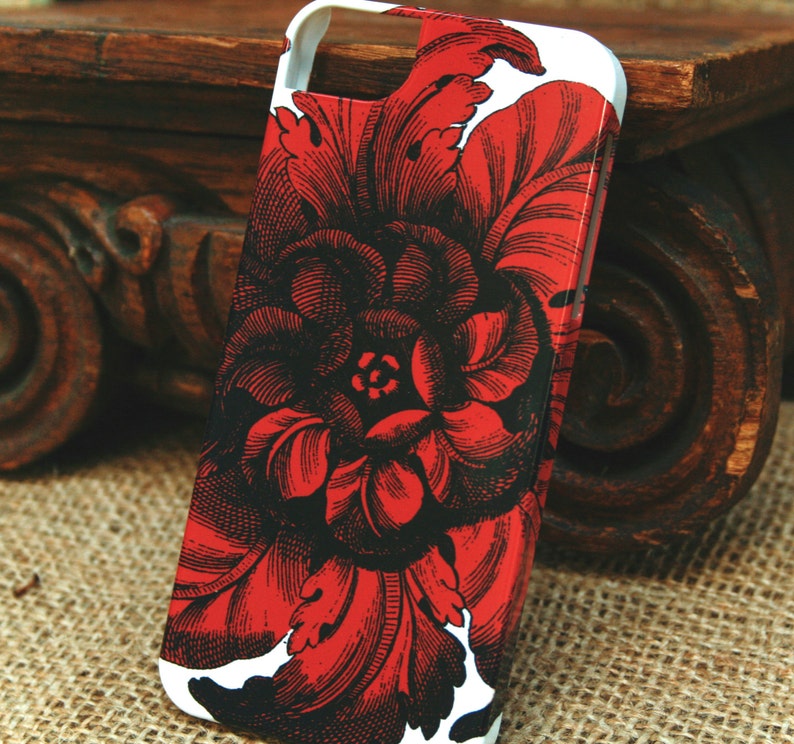 Red Flower iPhone 12 11 15 Case, Floral iPhone SE 2020 Cover, 2nd Generation iPhoneSE, iPhone 11 Pro Max Case Samsung S23 case CMG-FRD image 1