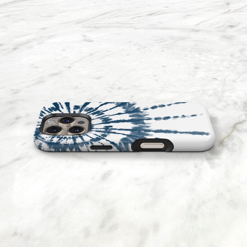 iPhone 14 Pro Case Tie Dye Personalized iPhone 13 Case Indigo Shibori iPhone 17 Pro Max 17e Mini C-TIDYBW image 9