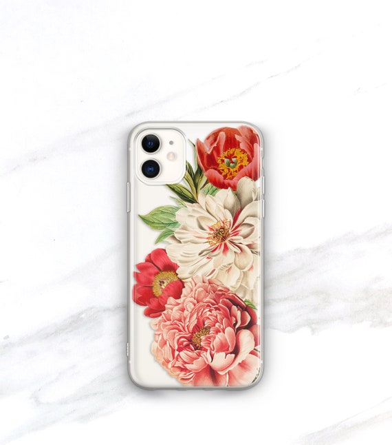 Clear Floral Case For Iphone 14 Plus 13 Pro Max Iphone 12 Mini Etsy De