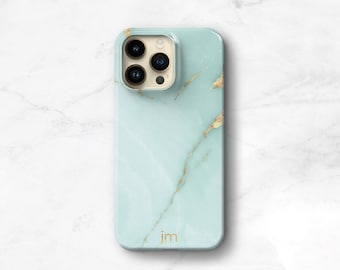 Personalized Phone Case Turquoise Marble iPhone 14 Plus 13 Pro Max Monogrammed 12 Mini 11 Pro Xs Gift For Her Aqua Marble CMG-ONXA