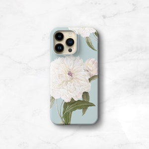 Floral Phone Case White Peony iPhone 14 Pro Max Peonies iPhone 14 Plus Case 13 12 11 Xs Cottagecore Aesthetic Samsung S23 Ultra CMG-PEOPATB image 1