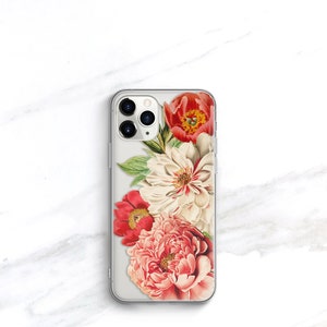 Floral iPhone Case Gift For Her, 15 Plus 14 Pro Max, 13, 12, Xs SE 2020 8 Plus Peonies, Gift Ideas for Women 11 Pro Max CC-PEOLG image 9