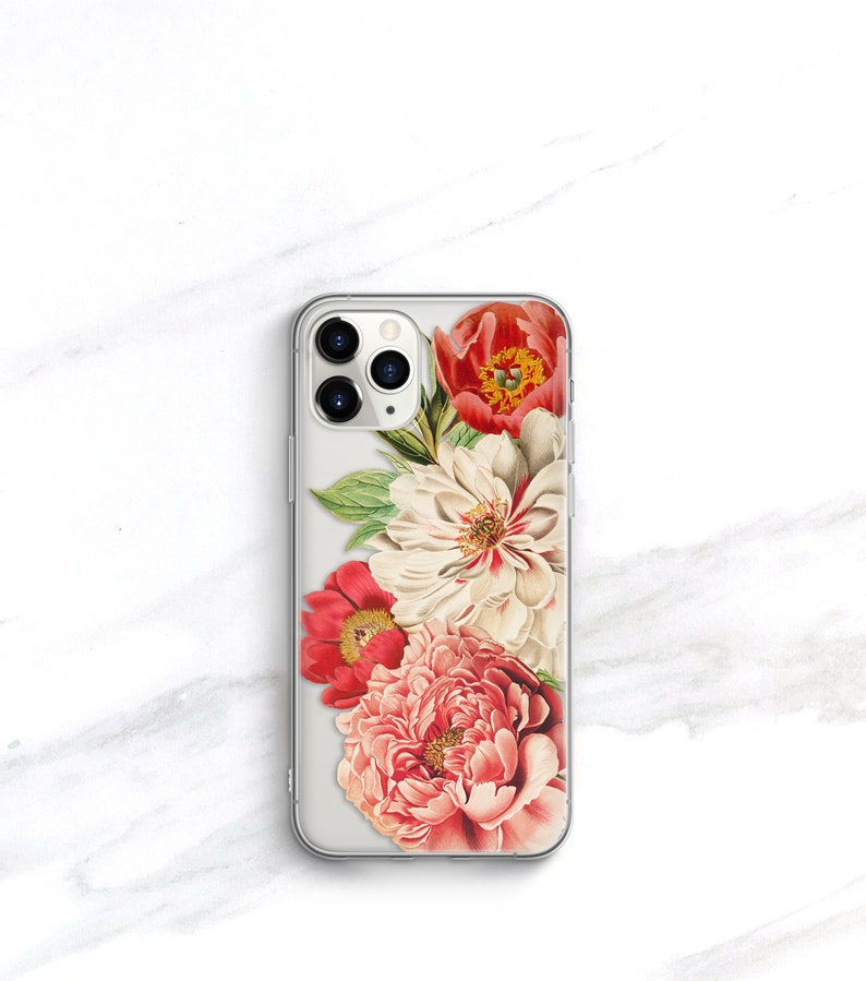 Floral iPhone Case Gift For Her, 15 Plus 14 Pro Max, 13, 12, Xs SE 2020 8 Plus Peonies, Gift Ideas for Women 11 Pro Max CC-PEOLG image 9