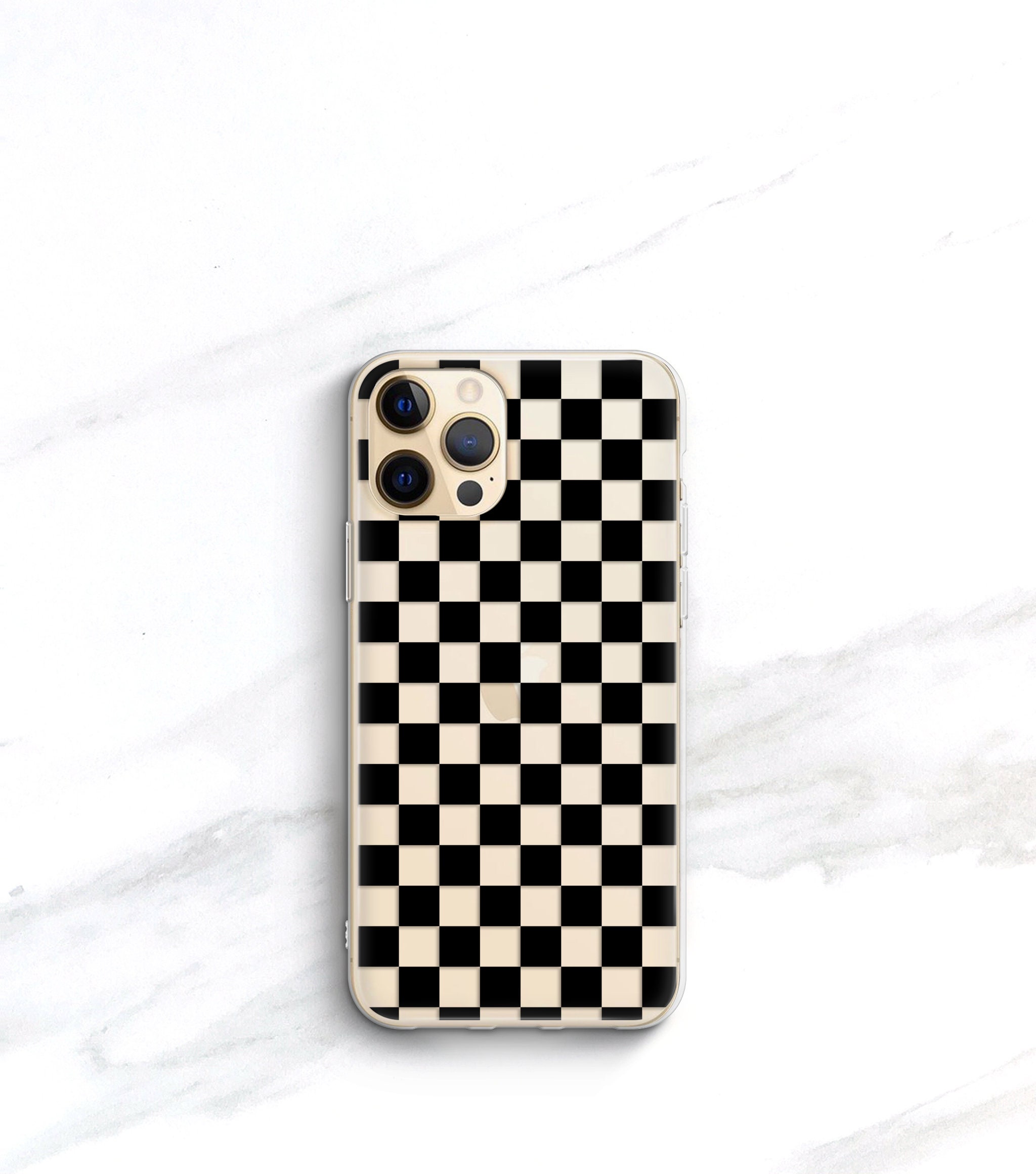 LIGHT BEIGE Checkered Protective Phone Case iPhone 