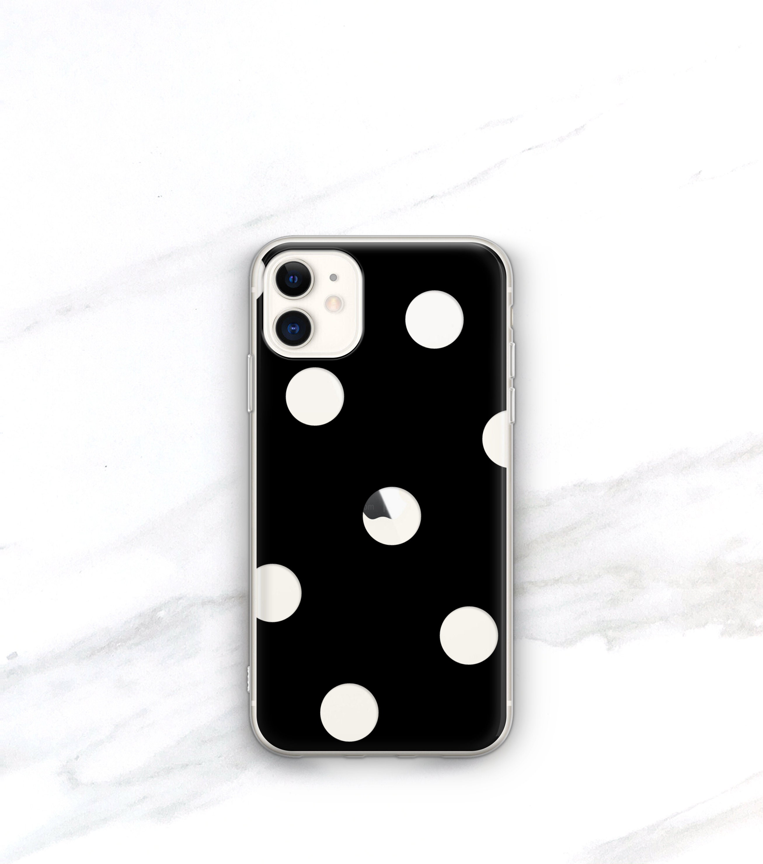 Clear Polka Dot on Black Phone Case iPhone 13 Pro Max Case