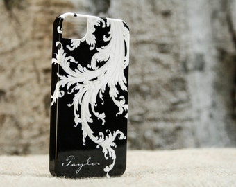 Black and White iPhone 14 Pro Max Case 17e Galaxy S22 Elegant Flourish, iPhone 17 Cover, iPhone 14 Plus Custom Galaxy S26 Plus C-FLURB