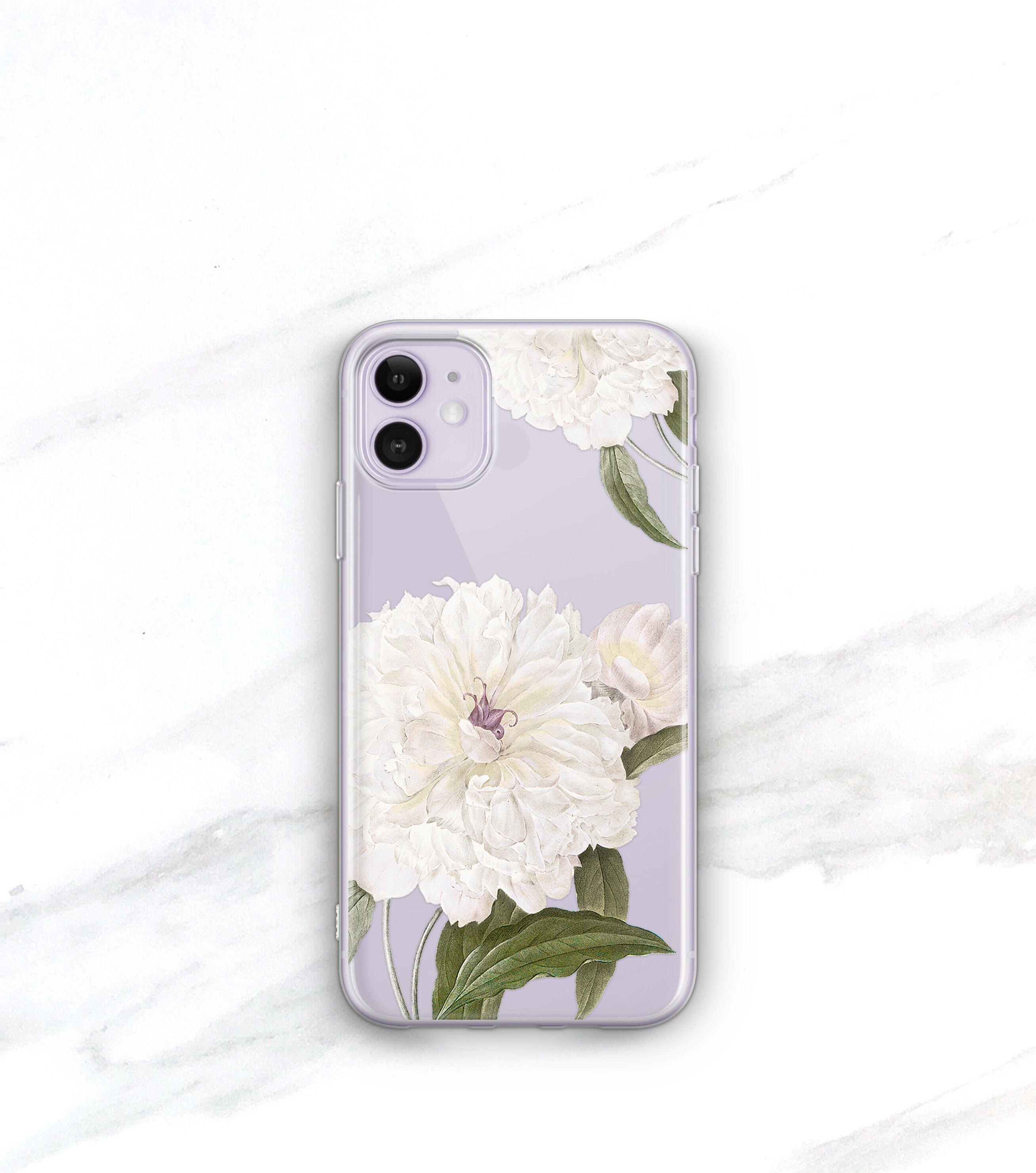 Clear Floral Iphone 14 Case Iphone 12 Pro Case White Peony Etsy Clear Floral Iphone 14 Case Iphone 12 Pro Case White Peony Etsy
