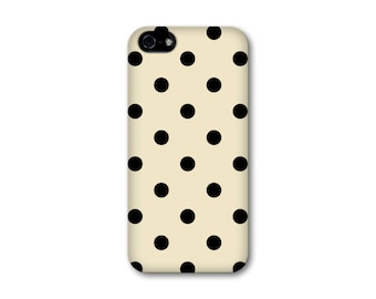 Polka Dot iPhone 14 Case, Polkadot iPhone Xs Max Case Dots, Black and Cream iPhone 11 Pro, Polka Dot Pattern iPhone 12 Mini Case CMG-PDBC