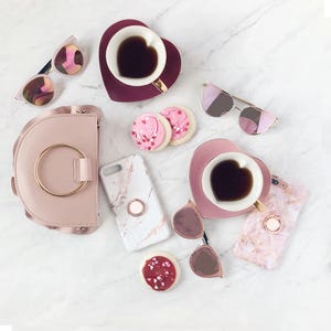 Ring Phone Case Stand Grip - Rose Quartz iPhone and Samsung Galaxy, S23 14 Plus 13 Pro Max 12 11 Xs Se Pink Aesthetic QFRP-RG image 6
