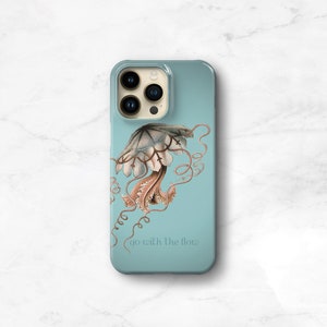 Marine Life Phone Case Jellyfish iPhone 14 Pro Max Case 15 Ocean Yoga Zen Aesthetic 14 Plus 13 12 Mini Case iPhone 11 Galaxy S23  CMG-JELL