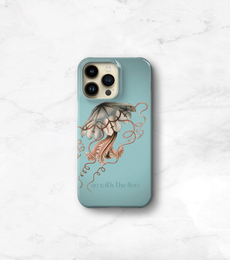 Marine Life Phone Case Jellyfish iPhone 14 Pro Max Case 15 Ocean Yoga Zen Aesthetic 14 Plus 13 12 Mini Case iPhone 11 Galaxy S23 CMG-JELL image 1