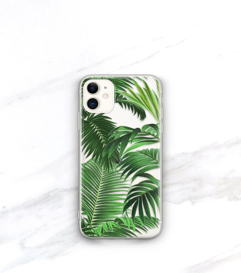 iPhone 13 Pro Max Case Tropical iPhone 11 Xs, 15, 8 Case Clear Palm Beach iPhone 12 Pro Case Palm Leaf Resort Samsung Galaxy S20 CC-PBCH image 1