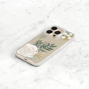 Funda transparente con diseño floral para iPhone 14, 16, 15 Pro Max, funda con rosas de acuarela para iPhone Duo, 12 Mini, regalo para ella, mujer, 11, 16e SE CC-WATRO imagen 13