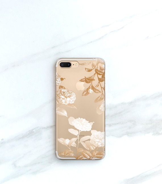 Tan Ombre Rose Floral Iphone 13 Pro Case Clear Iphone 11 Pro Etsy