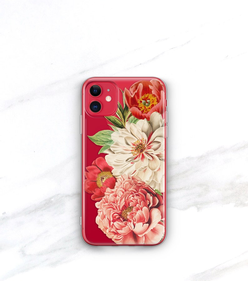 Floral iPhone Case Gift For Her, 15 Plus 14 Pro Max, 13, 12, Xs SE 2020 8 Plus Peonies, Gift Ideas for Women 11 Pro Max CC-PEOLG image 8