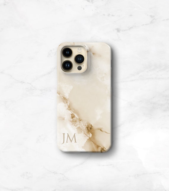 Personalised Marble Monogram Phone Case For iPhone 15 Pro Max 14