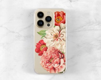 Floral iPhone Case Gift For Her, 15 Plus 14 Pro Max, 13, 12, Xs SE 2020 8 Plus  Peonies, Gift Ideas for Women 11 Pro Max CC-PEOLG